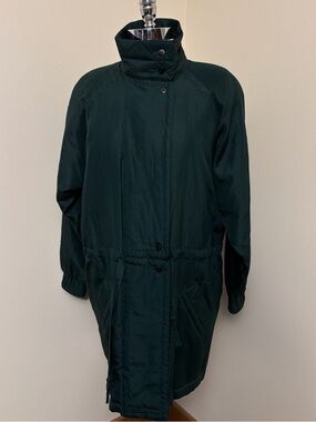 Vintage J. Peterman Dark Green Silk Jacket Size 8